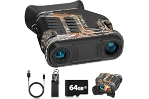 WOSPORTS 4K Night Vision Goggles, up to 80x Magnification, 10X Optical & 8X Digital Zoom, 48MP, 1015FT Vision, 3" Screen, 5000mAh Rechargeable Battery, Outdoor Camping, Gift for Men