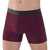 REELINDRY Incontinence Underwear for Men Washable Absorbent 2.3 oz Leak Proof Prostate Bladder Control Boxer Briefs 1 Pack (Maroon, XL)