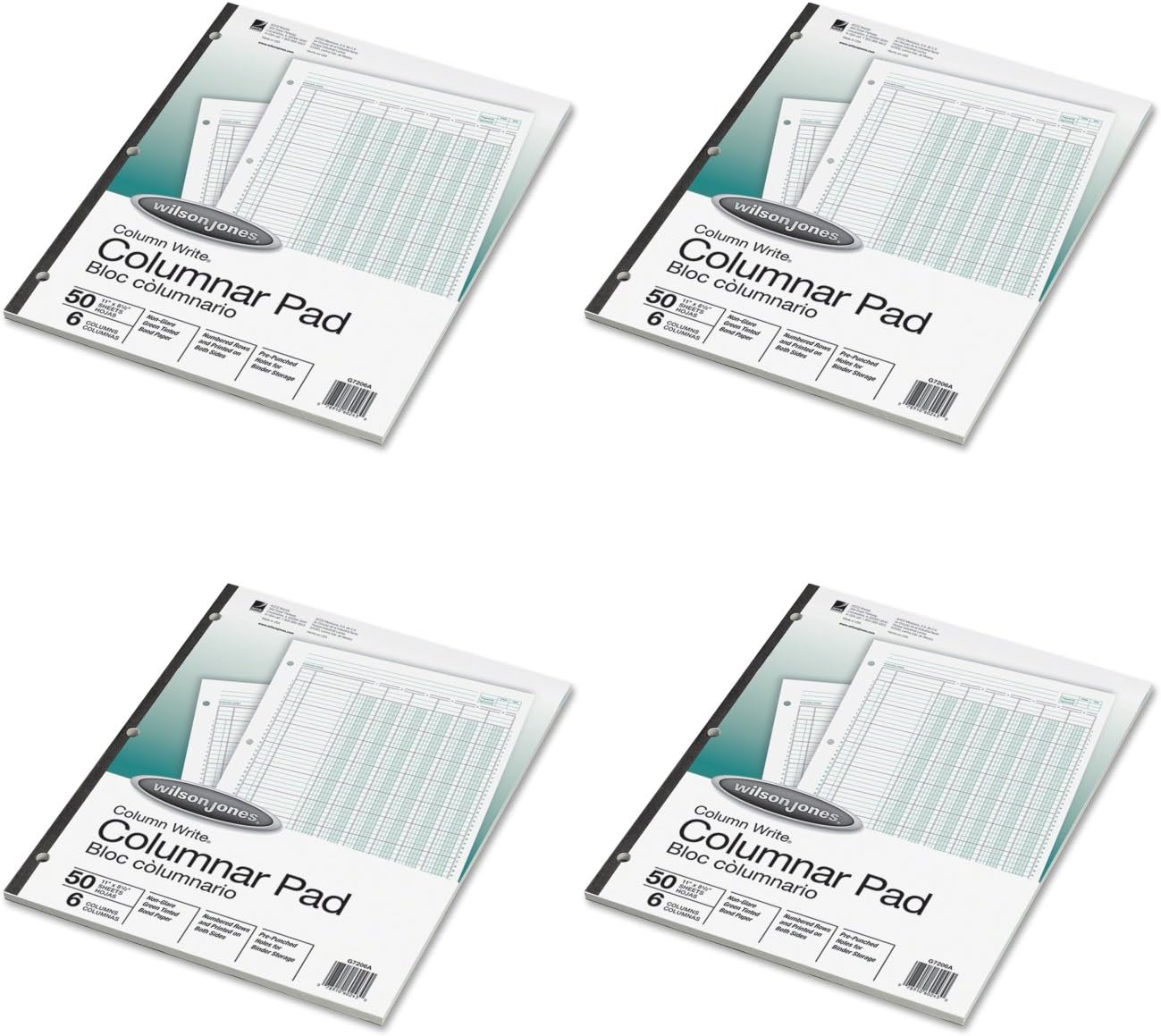 Wilson Jones Column Write Columnar Pads, 6 Columns, 6