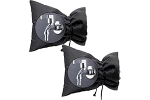 HZXSDEG 2 Pack Faucet Cover for Winter, Upgraded Thicken Outdoor Faucet Cover for Freeze Protection, Outside Garden Faucet Socks of 5.9"W x 7.2"H, Black