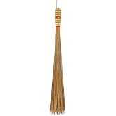 32 inch Multi-Surface Sturdy Outdoor Authentic Coconut Leaf Broom Asian Heavy Duty Broom Thai Natural Coconut Leaf Broom (Country Rustic) 1 Piece