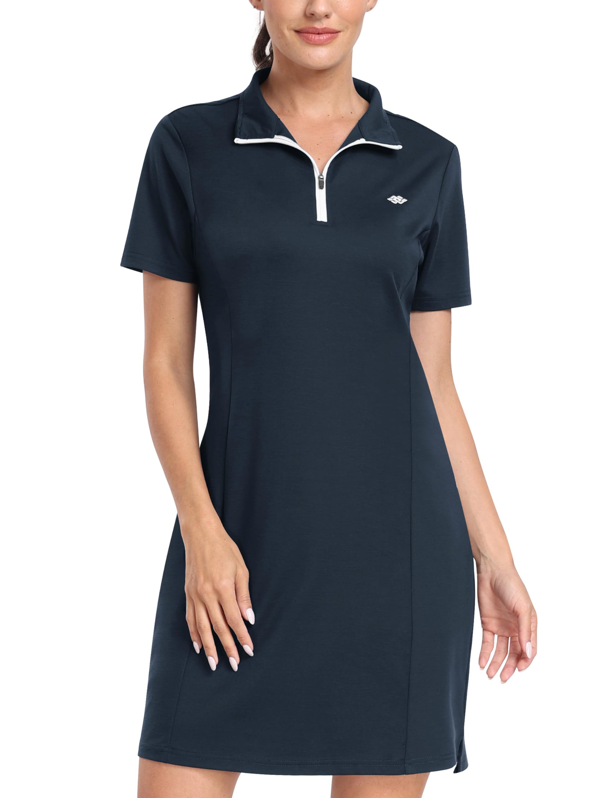 MoFiz Tennisrok voor dames, golfrok met binnenbroek, knielang, hoge