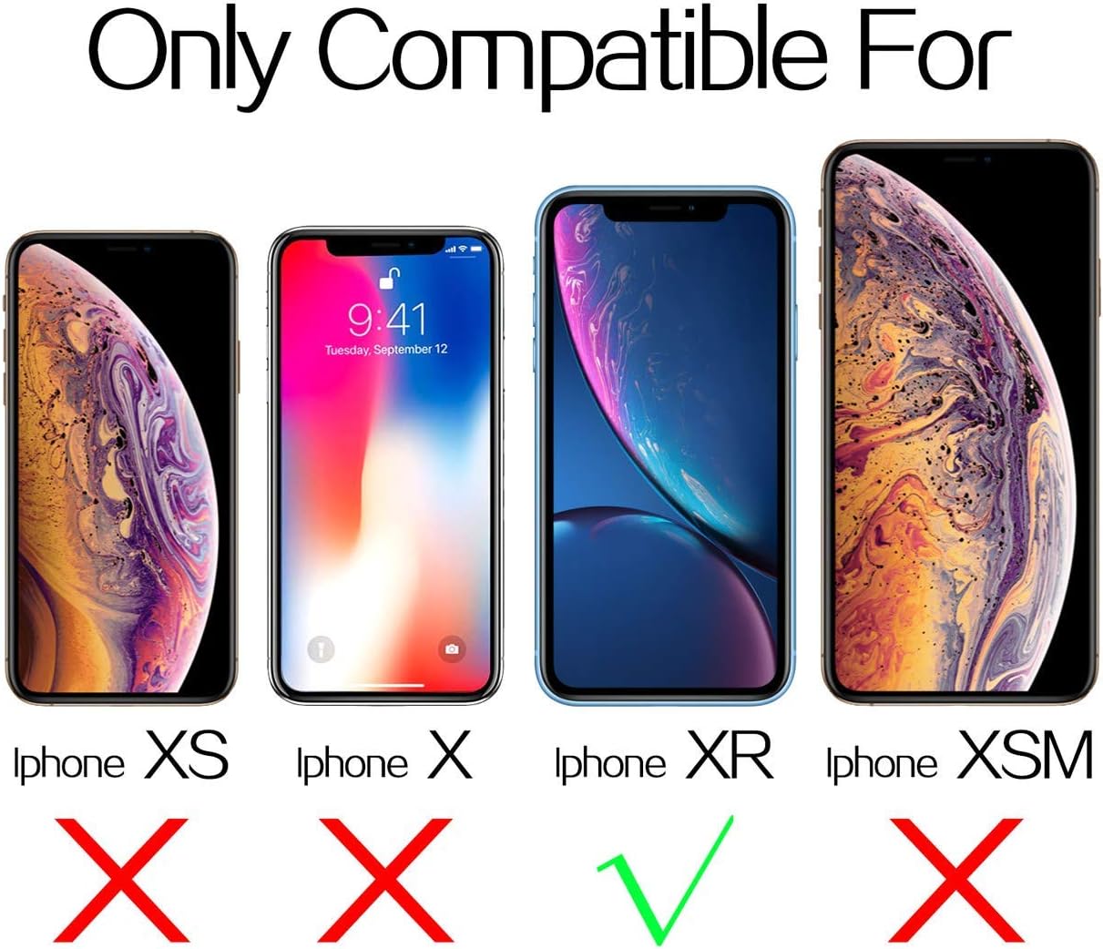 Mkeke Compatible with iPhone XR Case,Clear Anti-Scratch Shock Absorption Cover Case for iPhone XR