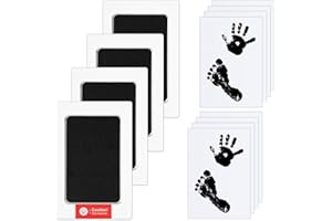 Baby Footprint Kit, Baby Hand and Footprint Kit for Newborn Handprints, Inkless Baby Print Kit with 4 Ink Pad + 8 Imprint Car