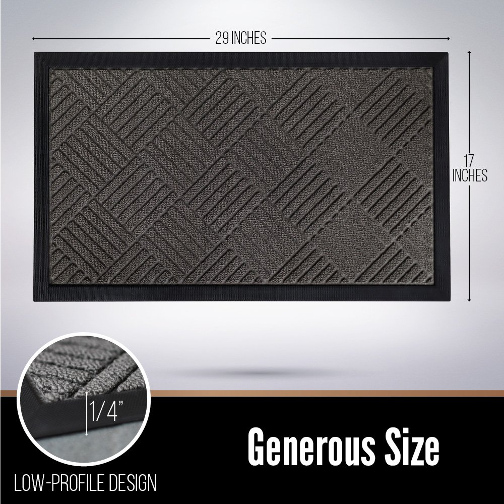 Gorilla Grip Original Durable Rubber Door Mat, 29x17, Heavy Duty