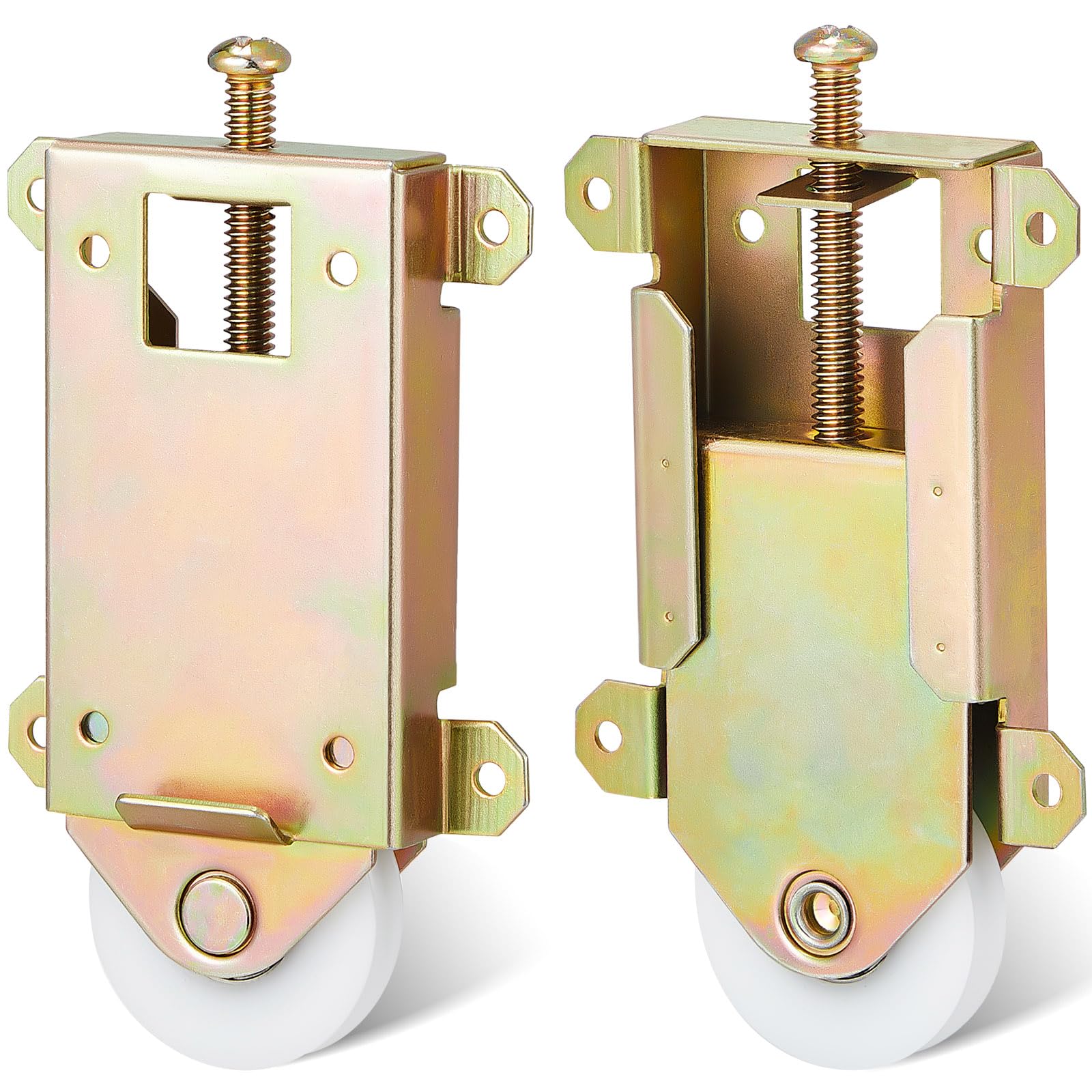 Photo 1 of Therwen 2 Pcs 2-1/2 Inch Sliding Mirror Closet Door Roller Wheels Replacement Assembly 1-1/2 Inch Nylon Concaved Ball Bearing Wheels, Sliding Glass Screen Door Hardware Fits