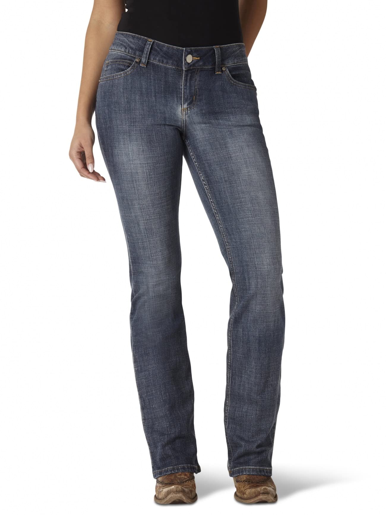 Western Mid Rise Stretch Boot Cut Jean, Mid