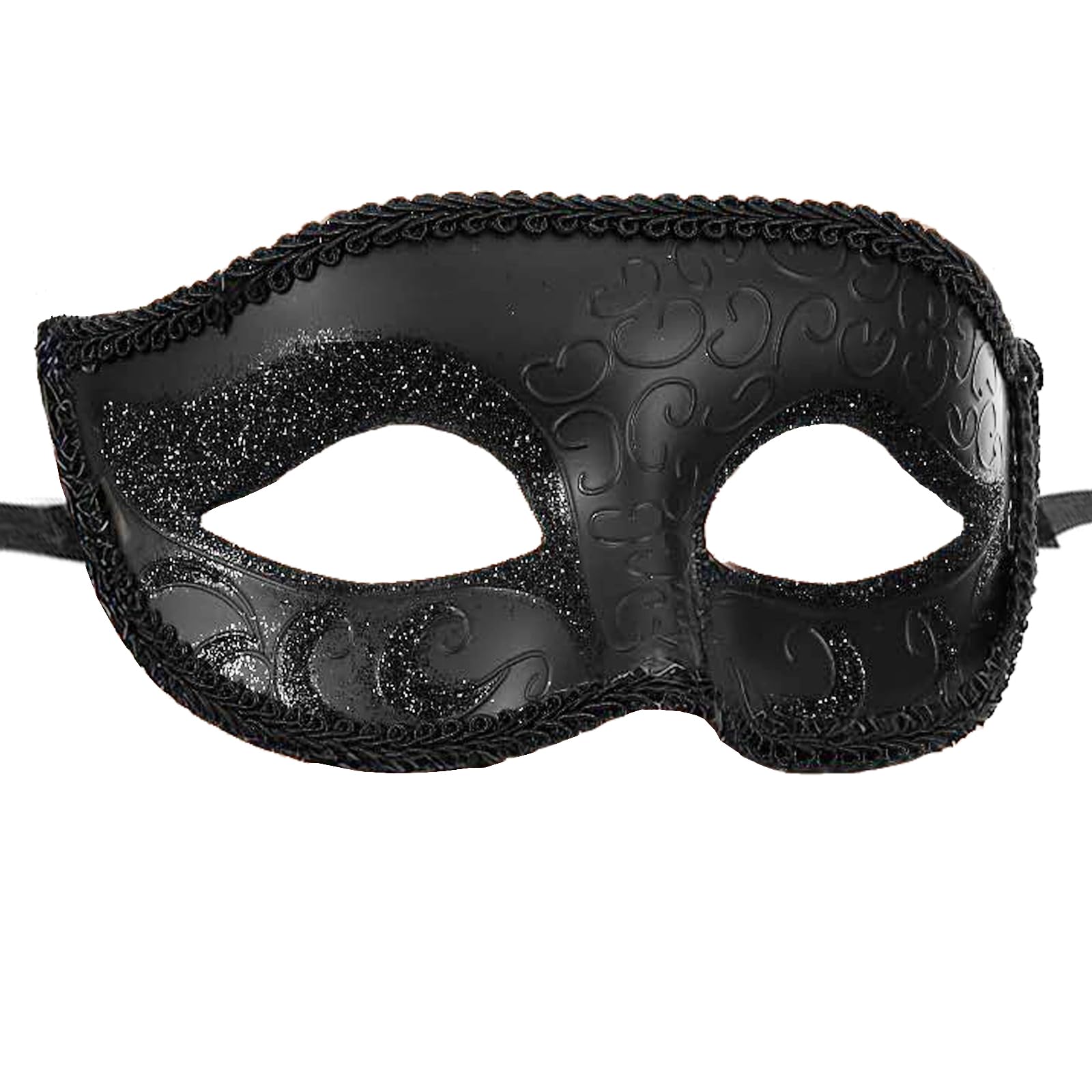 HeHeGe 2026New Masquerade Mask for Men Women, Venetian Mens Masquerade Mask for Halloween Party Mardi Gras Mascarade Ball (Black A) — image 1