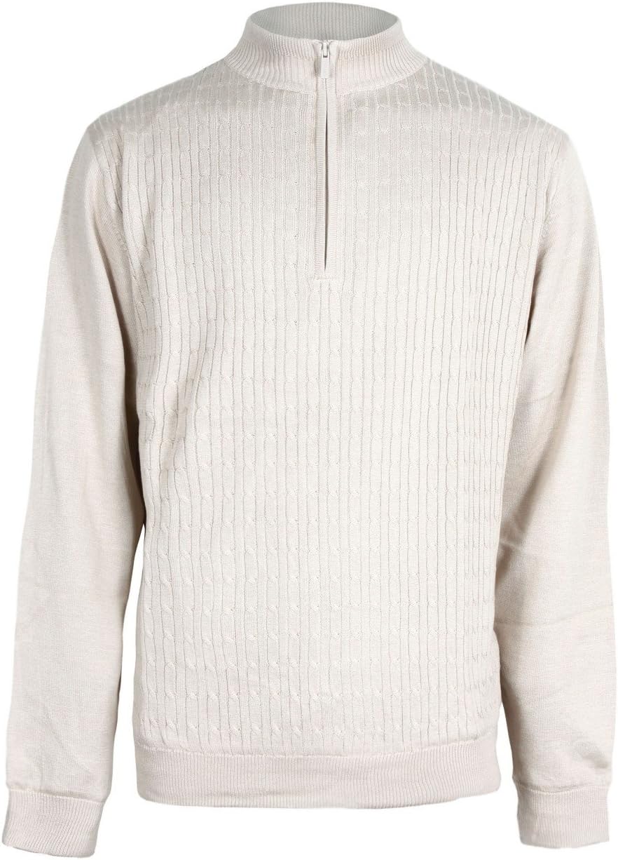 Tres Bien Golf Men's Cable Sweater with Wind Block Lining