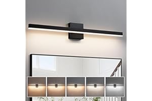 KAISITE Modern Bathroom Vanity Light Black Bathroom Light Fixture Over Mirror 32inch Vanity Lighting Fixture Dimmable 5CCT LED Bar Vanity Light for Bathroom Restroom