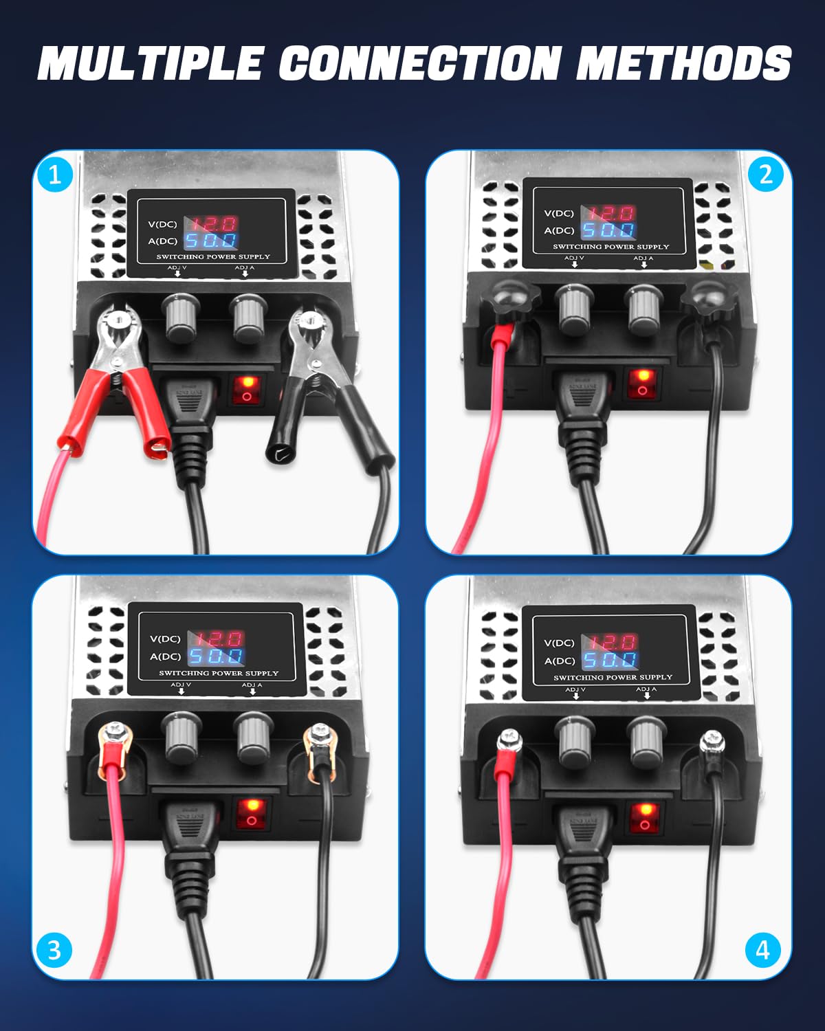 SHNITPWR AC to DC Converter 600W Adjustable Variable Power Supply Universal 110V to 12V Converter 0-15V 0-50A Regulated 5V 6V 9V 12V 14V 15V SMPS Transformer with LCD Display for Led Strip 3D Printer
