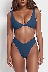 geluboao Women's Solid V Neck Front Kont Push up