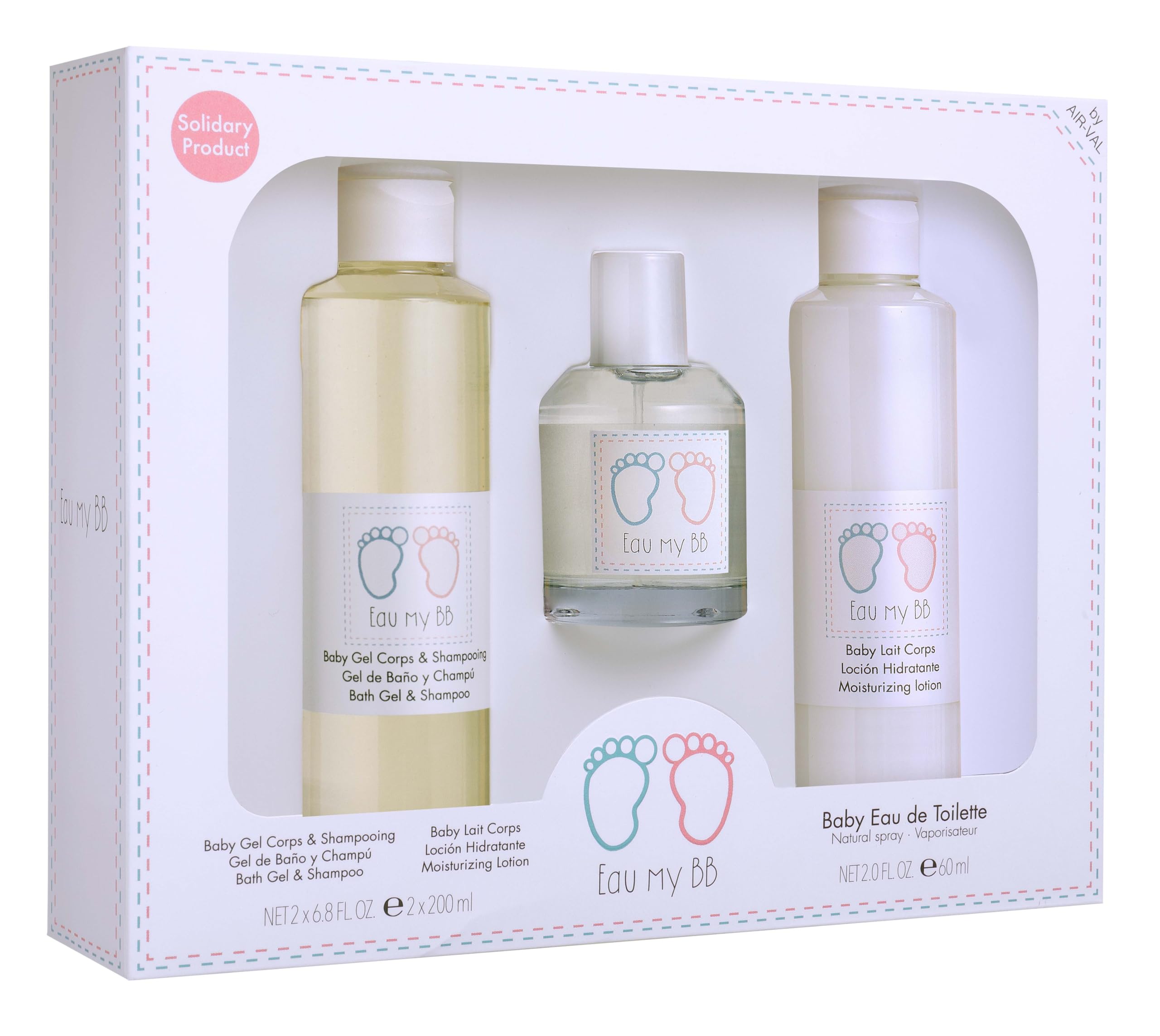 Eau my BB Eau de Toilette Set 60 ml, Bath Gel and Shampoo 200 ml and Moisturizing Lotion 200 ml
