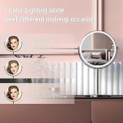 8" Lighted Makeup Mirror with Magnification, 1X/10X