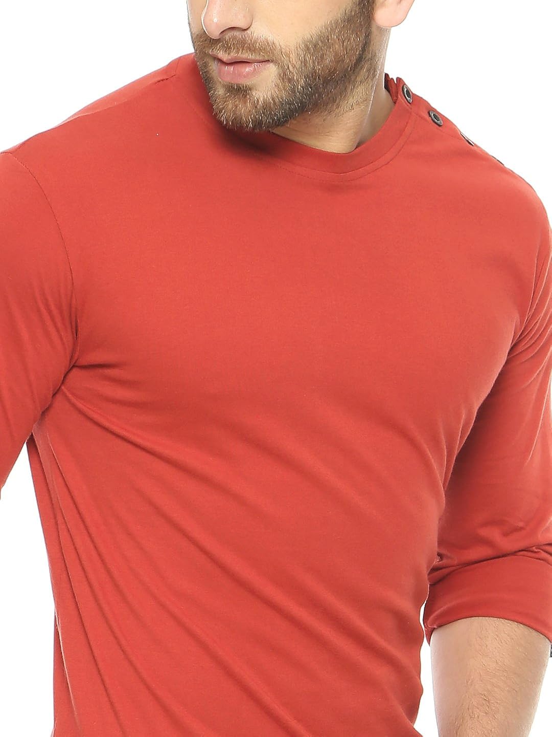 gritstones men's cotton full sleeve t-shirt rust