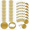100 Pcs Scratch Off Stickers Sitckers 2 inches Round Self Adhesive Scratch Off Cards for Lottery Tickets, DIY, Raffle Card Games Creating (Gold) (1, Gold) (1)