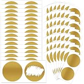 100 Pcs Scratch Off Stickers Sitckers 2 inches Round Self Adhesive Scratch Off Cards for Lottery Tickets, DIY, Raffle Card Games Creating (Gold) (1, Gold) (1, 2 inch)