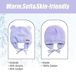 BAVST Baby Beanie Hat for Winter with Earfalp Cute