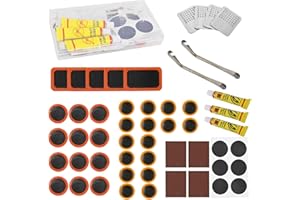 xflyxin Bicycle Tire Repair Kit, Bicycle Inner Tube Repair Kit - Contains 39 Patches, Metal Lever, Suitable for Motorcycle Electric Bicycle Scooter Mountain MTB BMX Bike