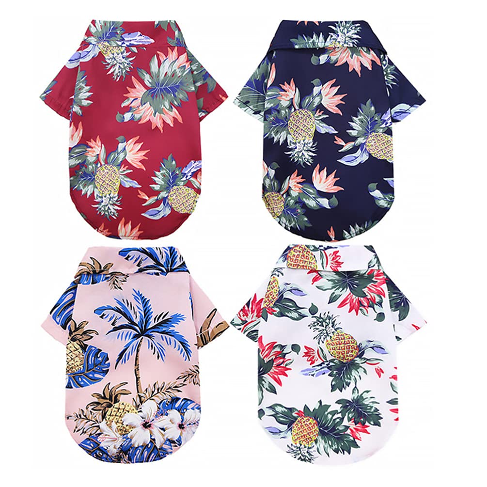Balacoo Dog Shirts, Dog Summer Clothes Breathable Dogs T-shirt Pet Cool Vest Pet Hawaiian Shirts Daily Puppy T- Shirts Clothes for Summer Small Dogs Cloths XXL Size 4 Pieces