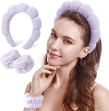 DRESHOW Spa Headband and Wristbands Set Makeup Skincare Non Slip view 2