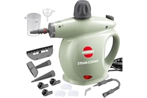Outspurge Handheld Steam Cleaner, Pressurized Multi-Surface Steam Shot with 13 Accessories, Safety Lock, Steamer for Cleaning Floor, Upholstery, Grout, Windows, Couch and Car, Green