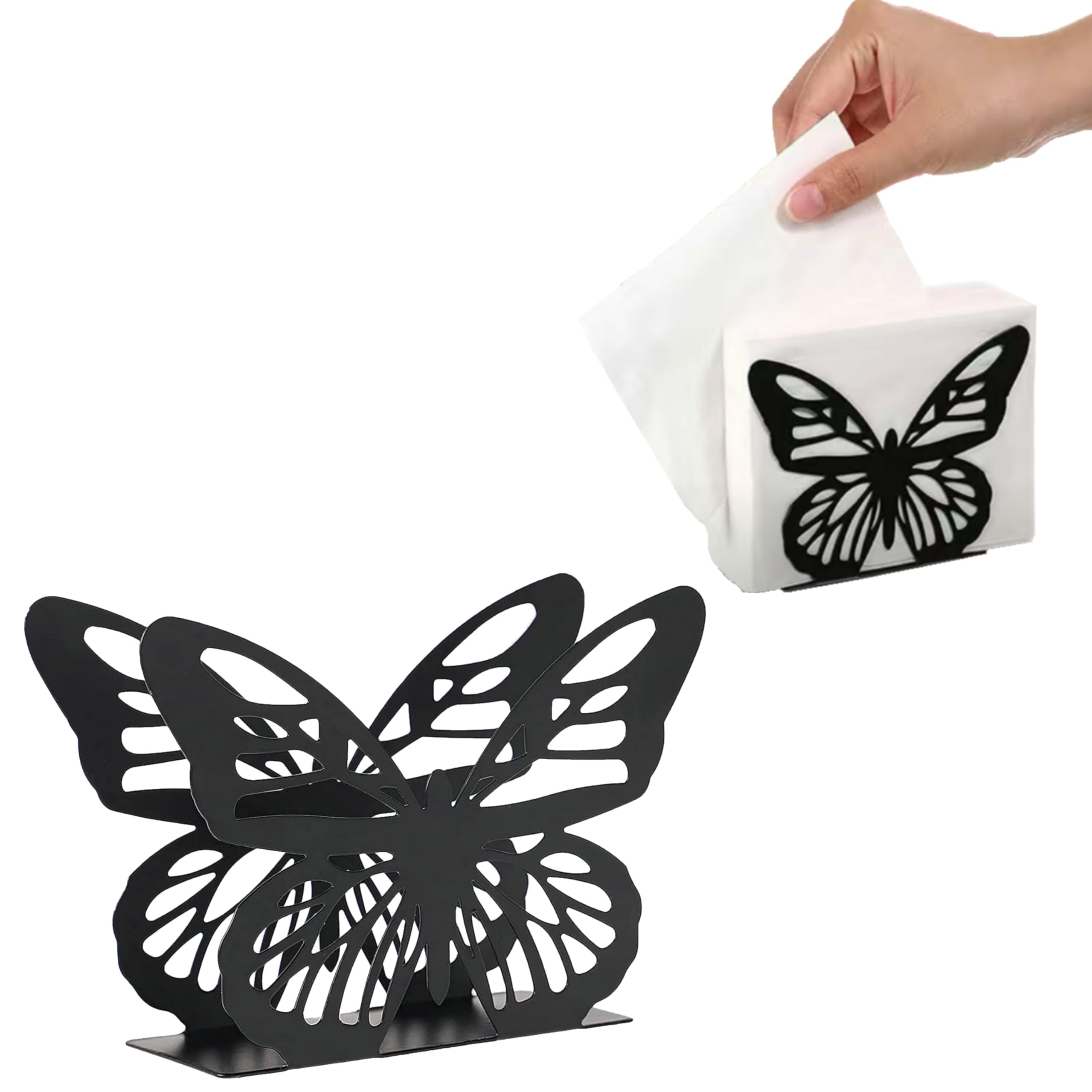 Paper Napkin Holder Butterfly Shape Napkin Organizer Stand Freestanding Serviette Holder for Kitchen Tables Dinning Party