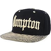 Trendy Apparel Shop Compton Old English Font Embroidered Bandana Flatbill Cap