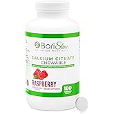 BariSlim Bariatric Calcium Citrate with Magnesium & Vitamin D Tabs - 500mg Calcium Citrate - Formulated for Post Weight Loss Surgery - Supports Bone Health | Raspberry Flavor | 180 Tablets