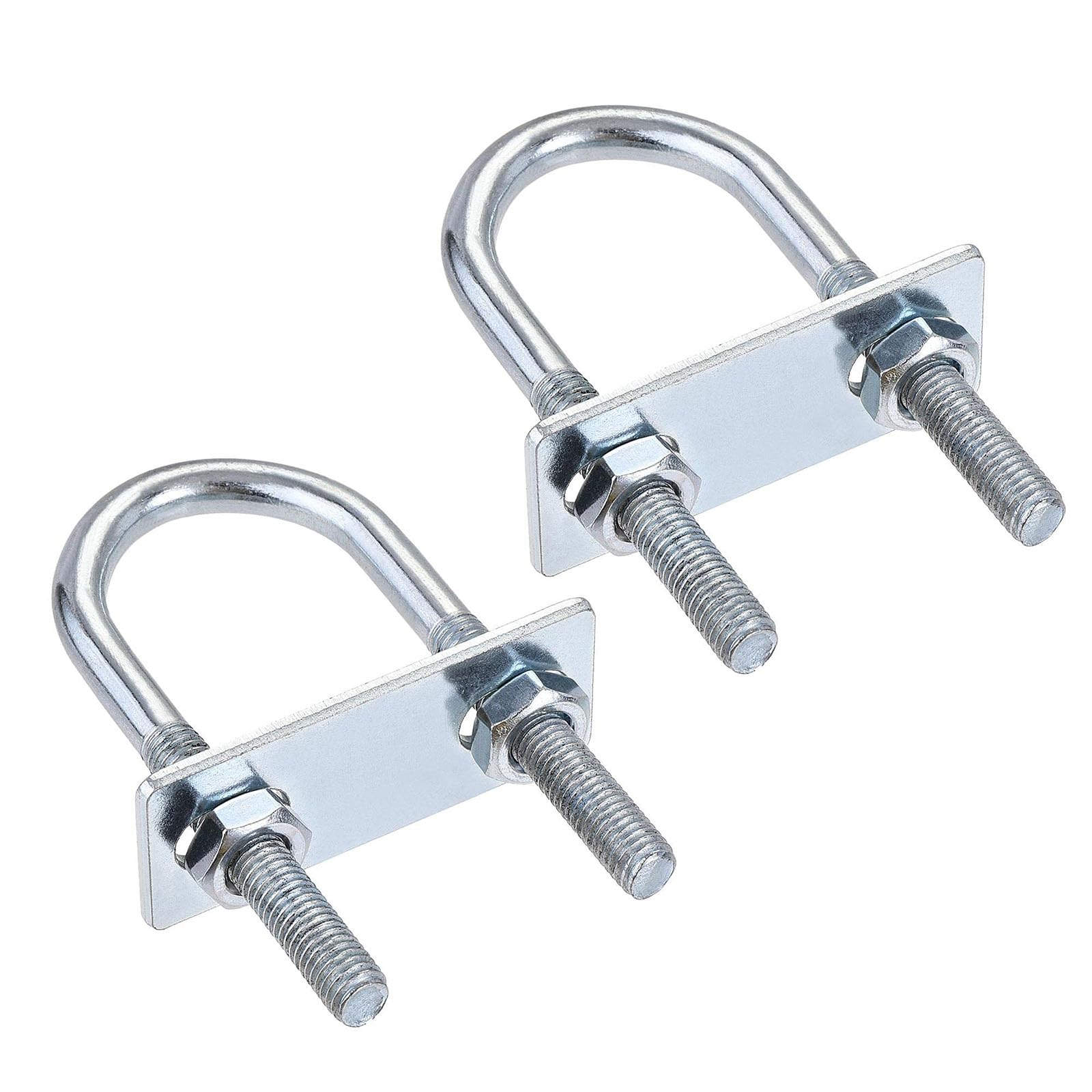 TA-VIGOR 2 sets M8 Round U-Bolts, 31mm Inner Width 90mm Length Steel U-Bolts with Nut, Plate for Attaching Piping Conduit Cable Tube Brackets Boat Trailer