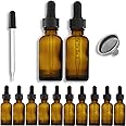 DropperBottles 30mL (1oz) Glass Dropper Bottles (12x) With Matching ...