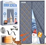 Homebay Magnetic Thermal Insulated Door Curtain Thick Oxford Fabric Auto-Closure
