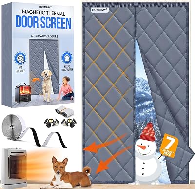 Homebay Magnetic Thermal Insulated Door Curtain Oxford Fabric Draft Blocker