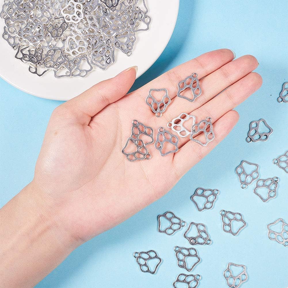 PH PandaHall 150pcs Paw Print Charms 0.78 Inch Cute Dog Charms Paw Pendants Custom Pet ID Tag Pet Themed Crafts for Bracelet Necklace Keychain Bag Charm Dog Collar Jewellery Making - Image 4
