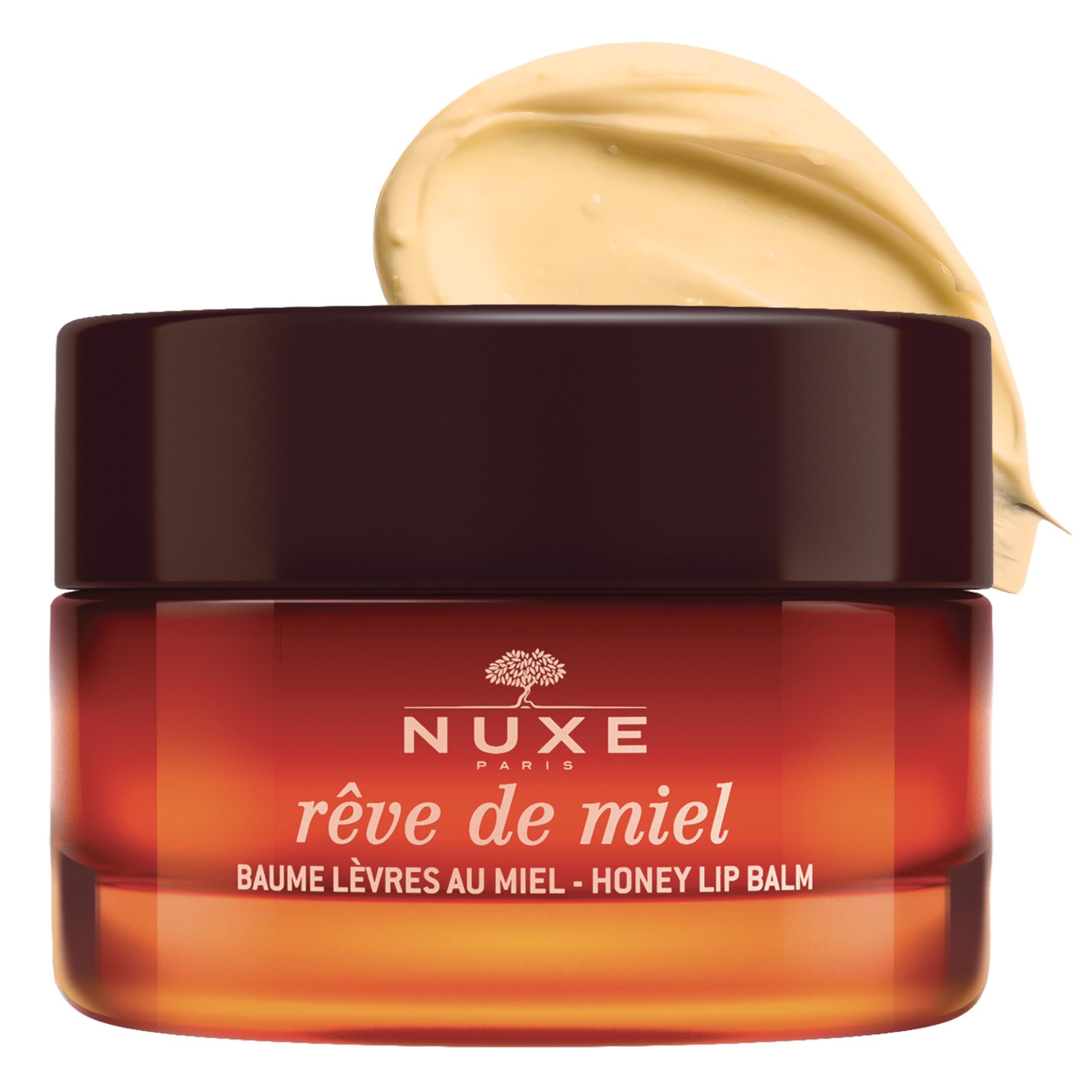 Nuxe Rêve de Miel Honey Lip Balm 15ml, Repairing Lip Balm, Nourishes & Softens Very Dry Lips, With Honey & Beehive Ingredients, Daily or Overnight Use, Vegan Formula