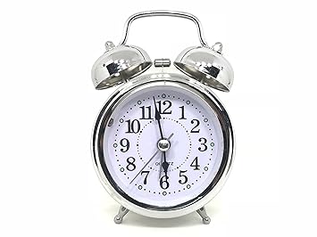 Maxelnova Copper Dial Vintage Look Bending Glass Metal Table Alarm Clock with Night LED Display