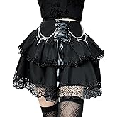 TSMNZMU Womens Gothic Mini Skirts High Waist Punk Grunge Pleated Skirts Harajuku Lolita Skirt Mall Goth Emo Skirt