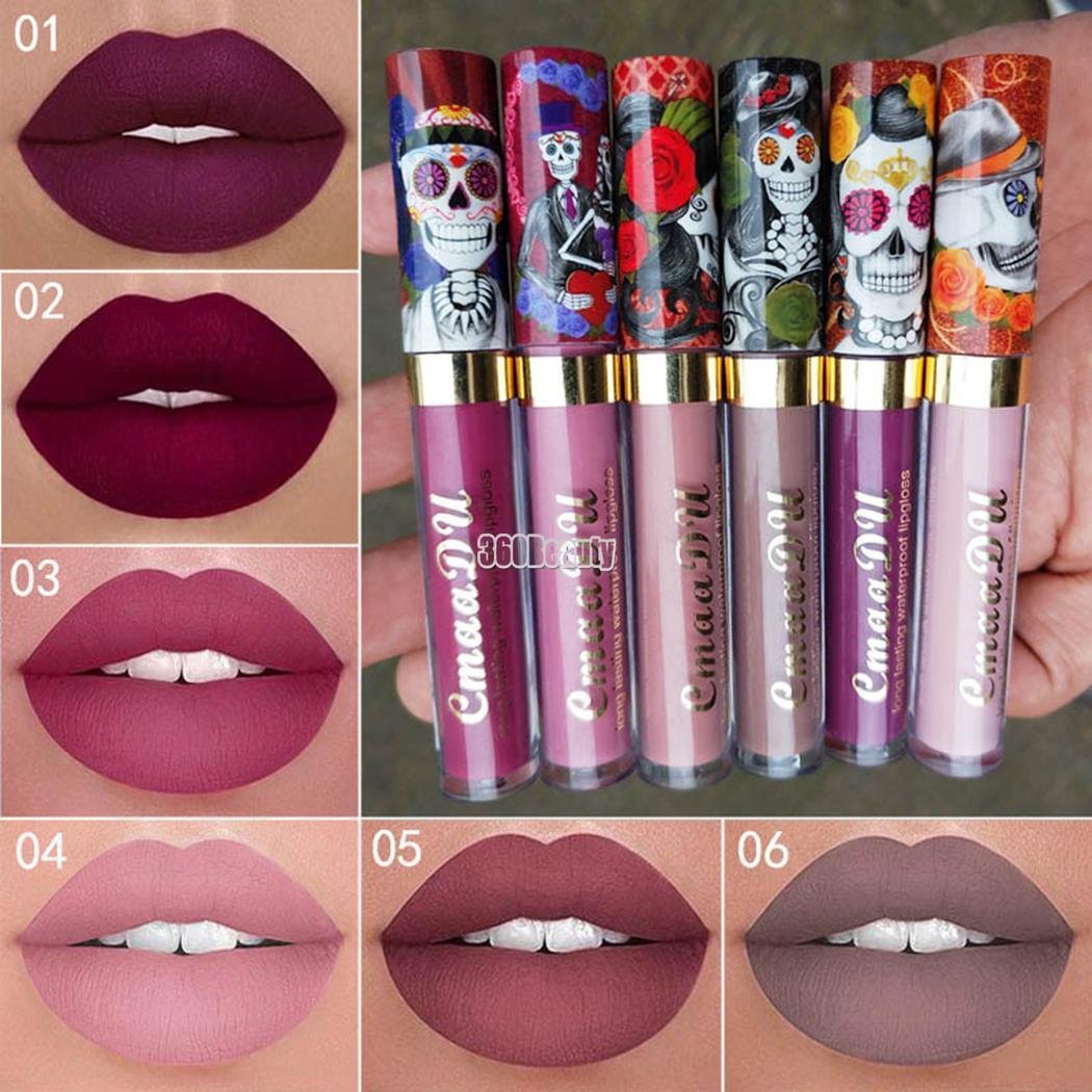 Makeup Lipstick Lip Gloss Matte Long Lasting Vintage Style Soft Lip Liquid color-7