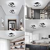 EIDISUNY Modern LED Ceiling Light 22W Cool White 6000K Black Square view 7