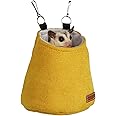 HardcorePet Sugar Glider Pouch - Warm Nest Bed, Sleeping Pouch Bag for Sugar Glider Accessories and Toys, Small Animal Cage Sleep Bag, Sack Swing Hanging Bed (Yellow)