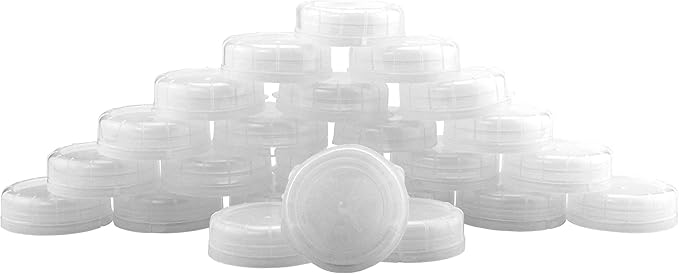48 Mm Glas Milch Flasche Deckel 24er Pack Klare Sony Ersatz Kappen Fur Pint Quart Liter Zwei Quart Milch Flaschen Amazon De
