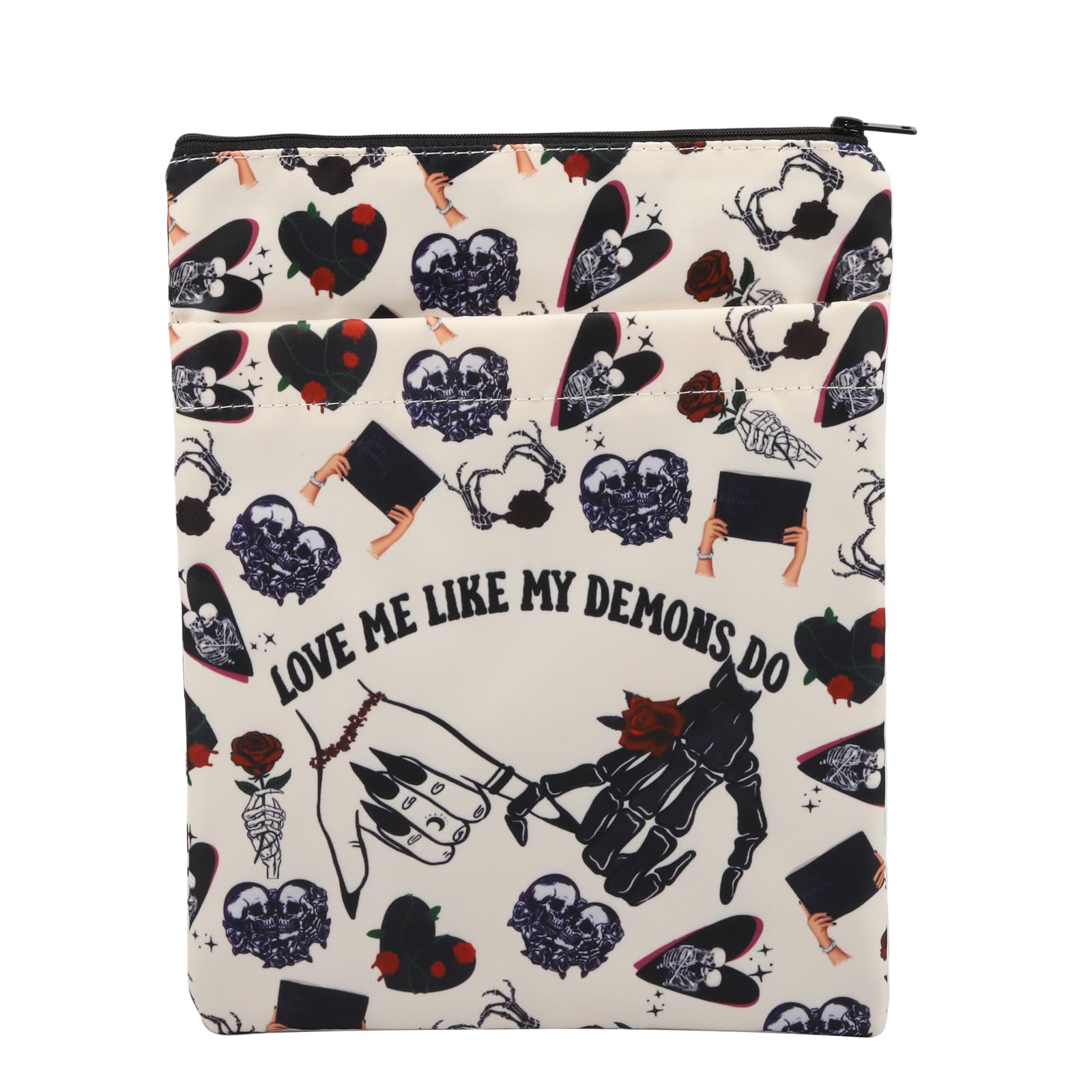 Enemies To Lovers Book Sleeve Gothic Lovers Book Sleeve Gothic Valentine Gift Gothic Wedding Gift Skeleton Skull Hands Gift (Demons BM)
