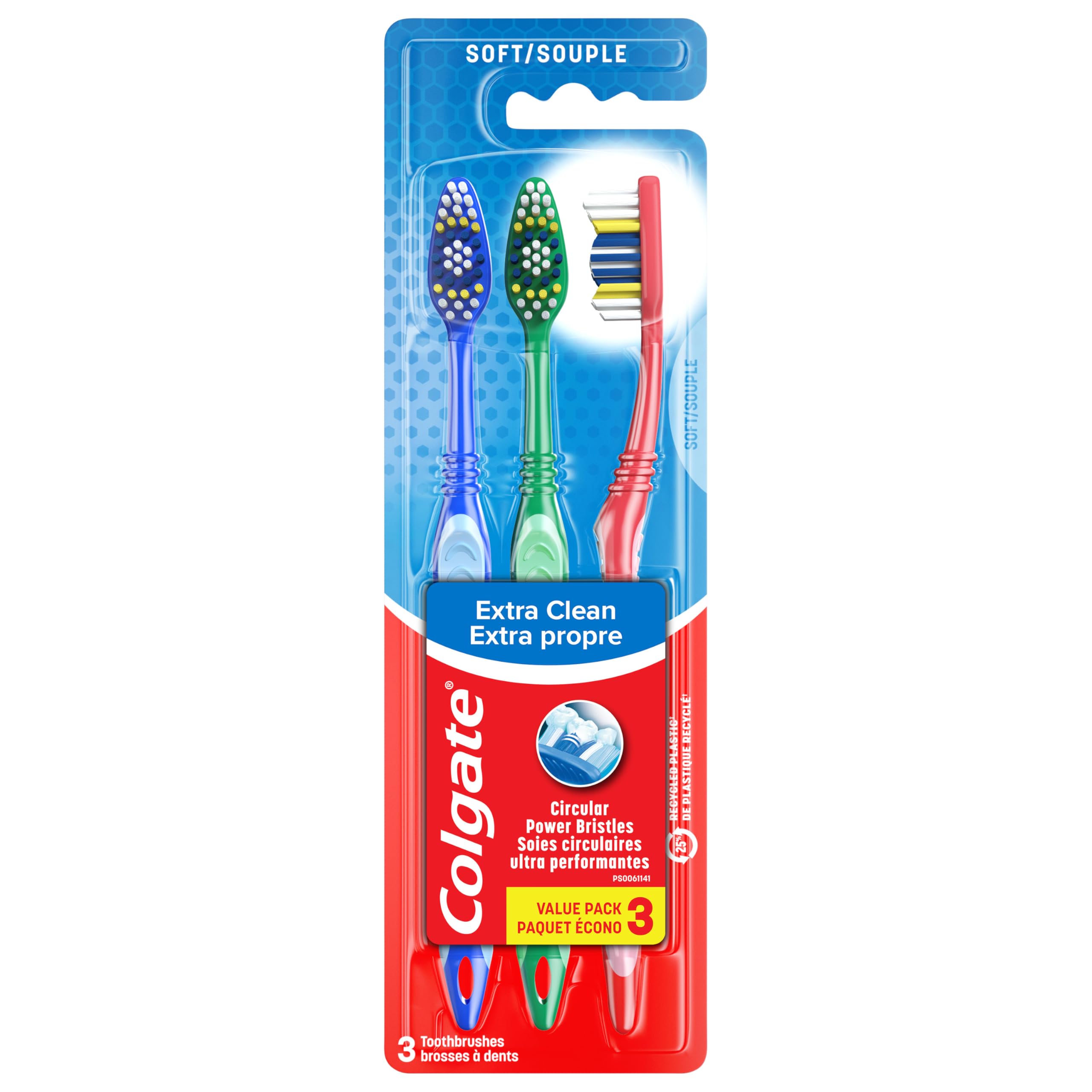 Colgate Extra Clean Full Head Toothbrush, Soft - 3 Count