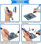 Youmile Solder Sucker Desoldering Pump Tool Kit w/ Wick & Spare Nozzles for view 5