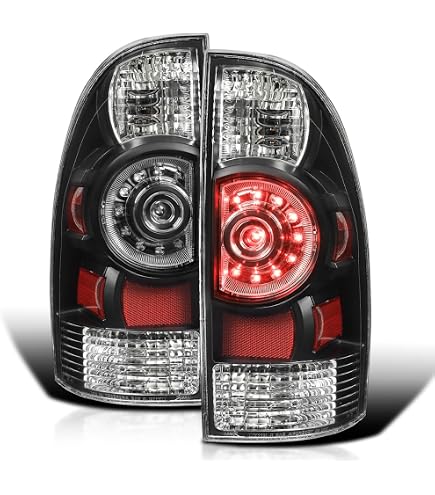 Par De Faros Con DRL De Tubo LED Negro Para Toyota Tacoma 2005-2011 – Certificados DOT/SAE