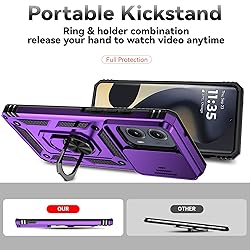 for Motorola Edge 2024 Case with Slide Camera Cover