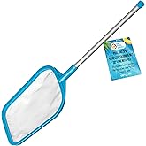 U.S. Pool Supply Pool Skimmer Net with Pole, Handheld Ultra Fine Mesh Pool Skimmer Net - Hand Held Spa, Hot Tub, Pond Cleaning - 17" Pole, Leaf Netting, Scoop Skim Leaves & Debris, Clean Water Surface
