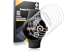 EGV 6 Pack for Google Pixel Watch 45mm Screen Protector, Pixel Watch 4/3 Screen Protector [Upgrade Flexible Film] Self-Healing, Anti-Scratch, [Non-Bubbles] Soft HD TPU