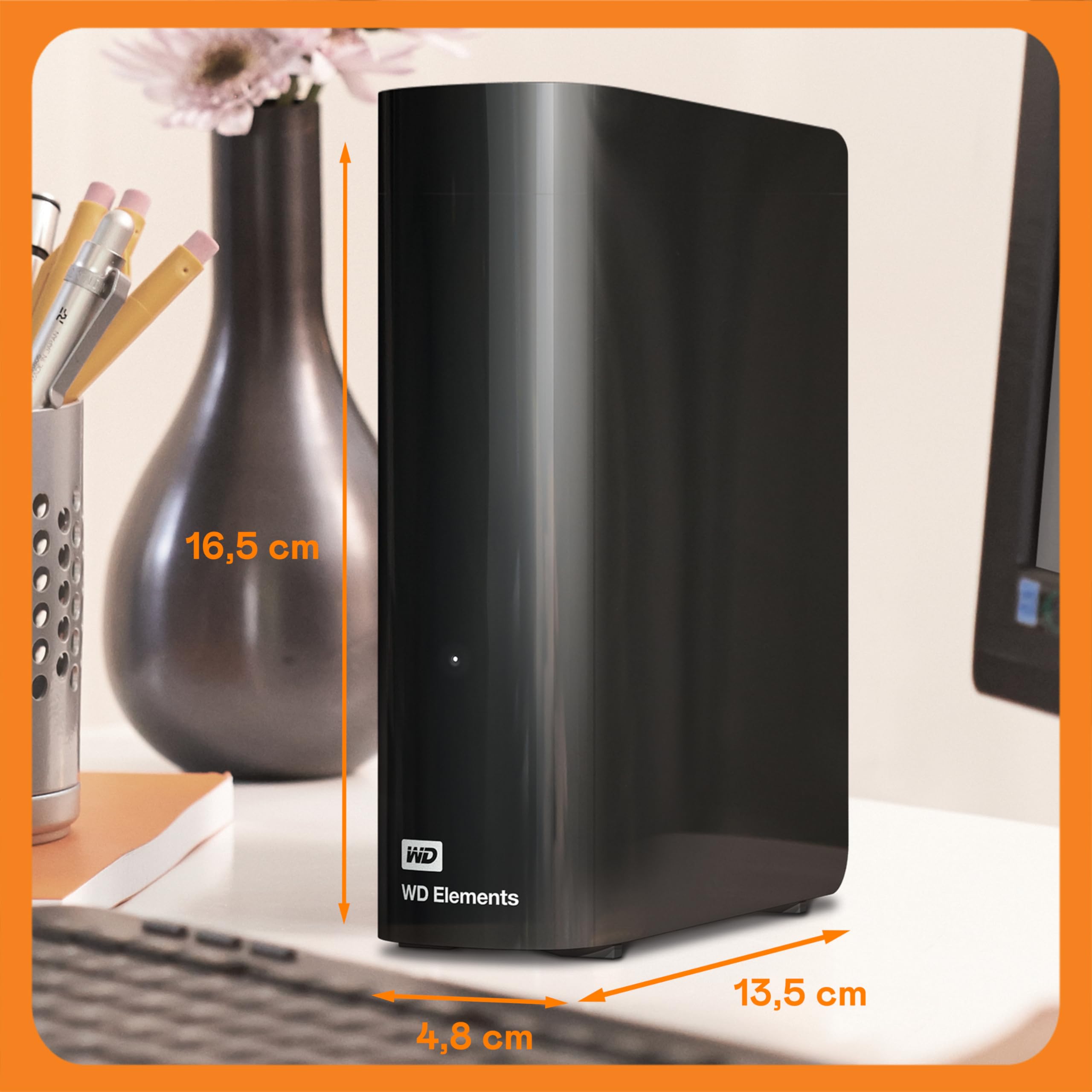 WD Elements Desktop-Speicher 24 TB (Desktop-Speicher USB 3.0-kompatibel, Zusatzspeicher für Fotos, Musik, Videos und alle anderen Dateien, stoßfest) Schwarz 2