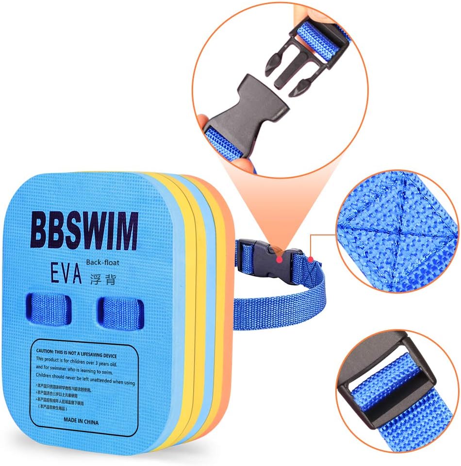 Back Float Safety Swimming Bubble with Adjustable 3 Layers Swim Belts Waterproof Floaties Device for Kids Swimming Floats Secure Clip Buckle Swim Floaties for Swimming Beginners Sport Pool Lesson : Sports & Outdoors